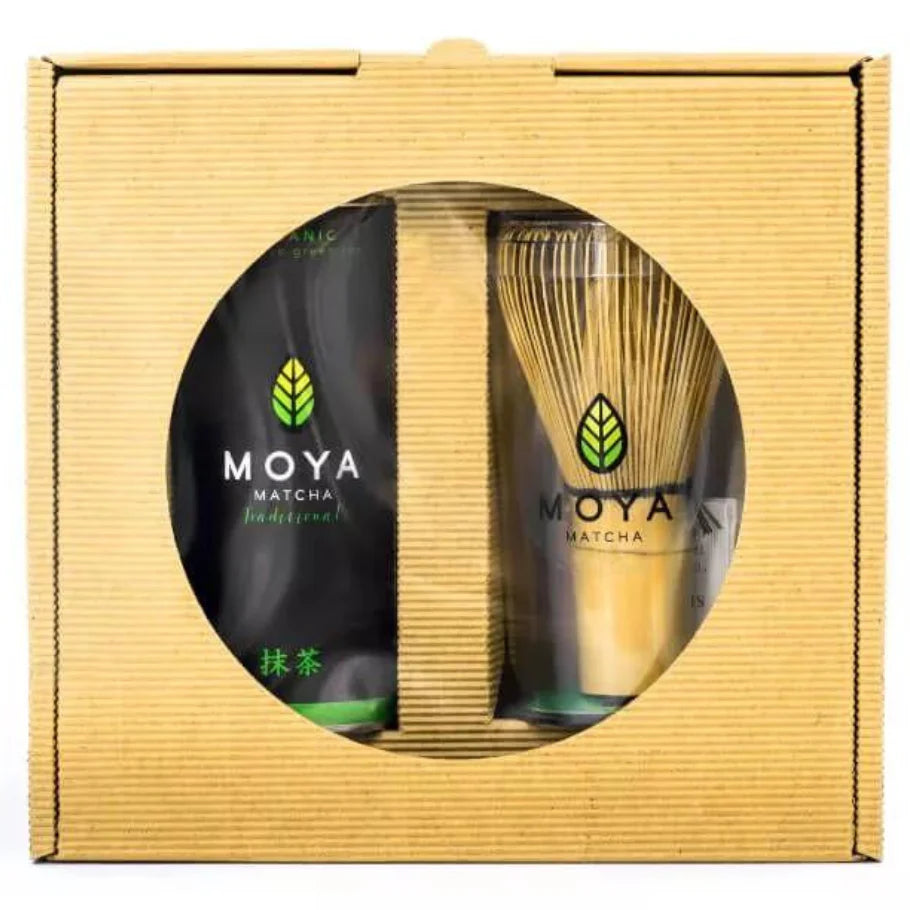 Moya Matcha sett - Matcha te og bambuspískur