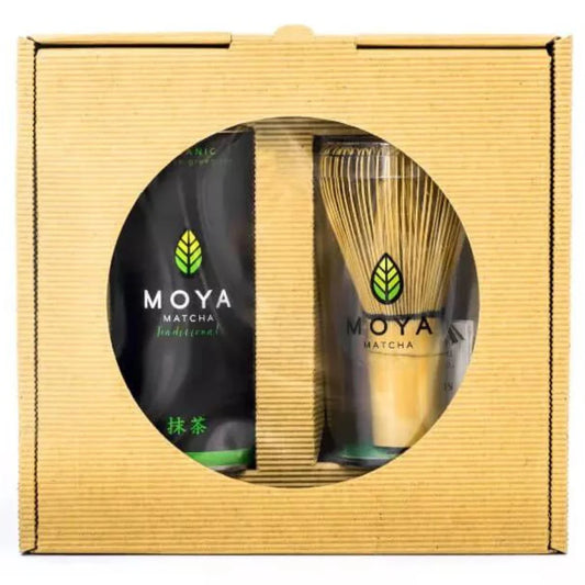 Moya Matcha sett - Matcha te og bambuspískur