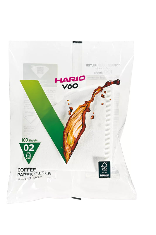 Hario V60 hvítur 02 pappafilter 100 stk.